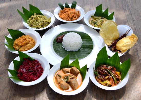 Local foods rice and curry sri lanka